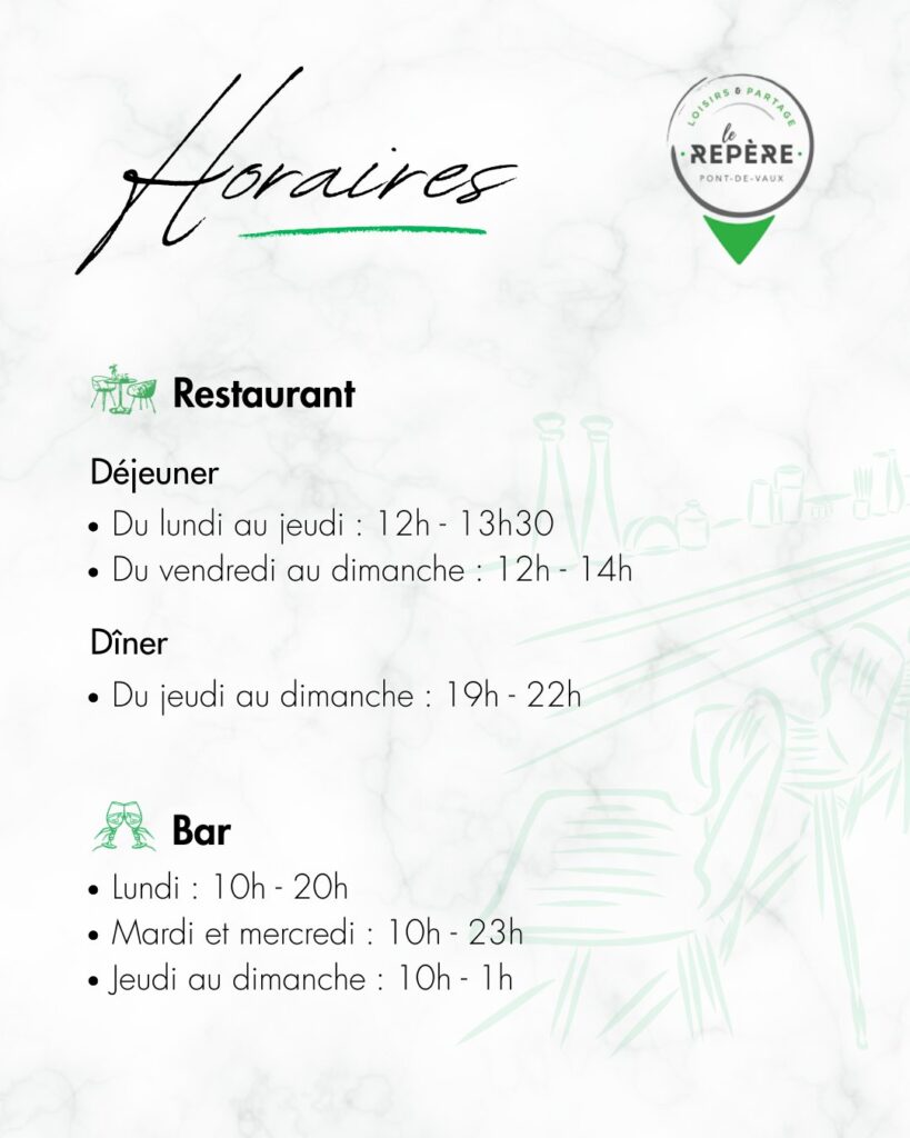 Le bar restaurant ouvre en 7j7